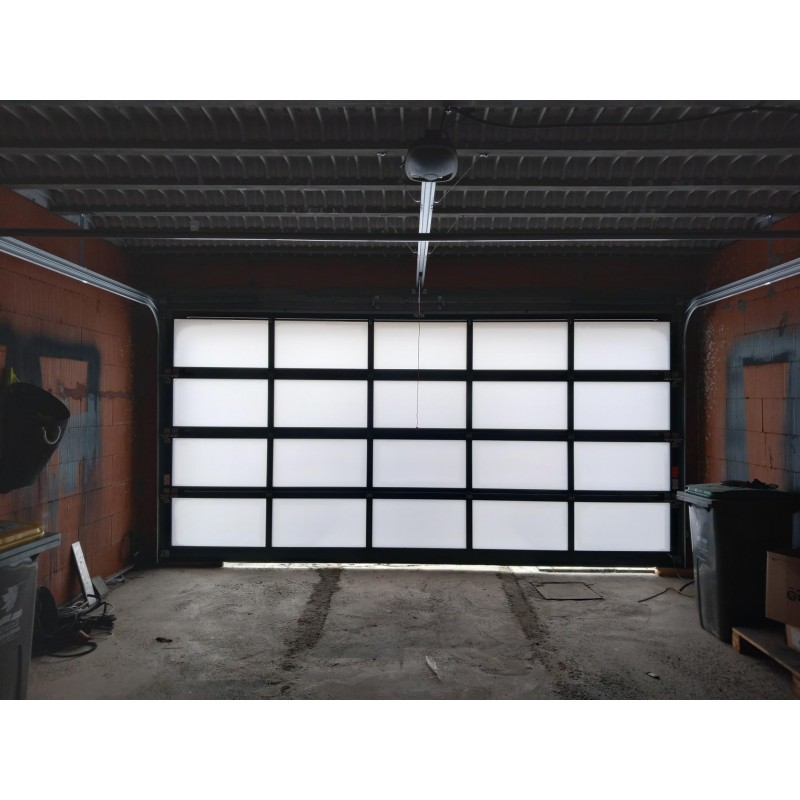 Porte de garage sectionnelle ALUTECH double vitrage opaque blanc — free download