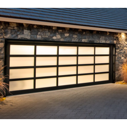 Porte de garage sectionnelle double vitrage opaque blanc, Panneaux 45 mm, Porte aluminium sur mesure. ( TOP QUALITÉ )